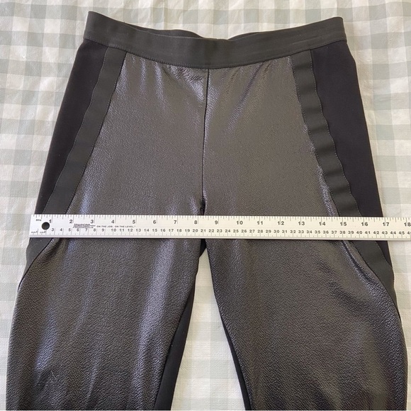 BCBGMAXAZRIA LANDYN faux Leather black pants stretchy material bikercore medium - Picture 12 of 14